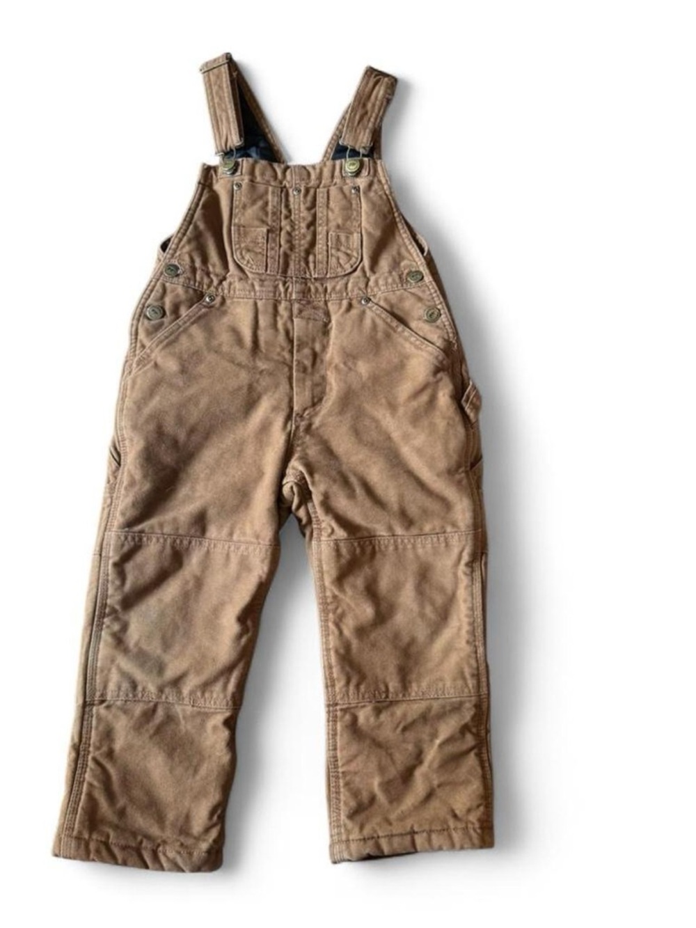 Kids Tan insulated Workwear Overalls with Adjustable Straps